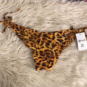 Fused Leopard Print Bikini Bottom